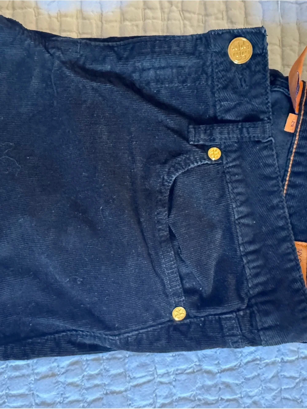 Tory Burch Black Pants with Orange Logo Tab